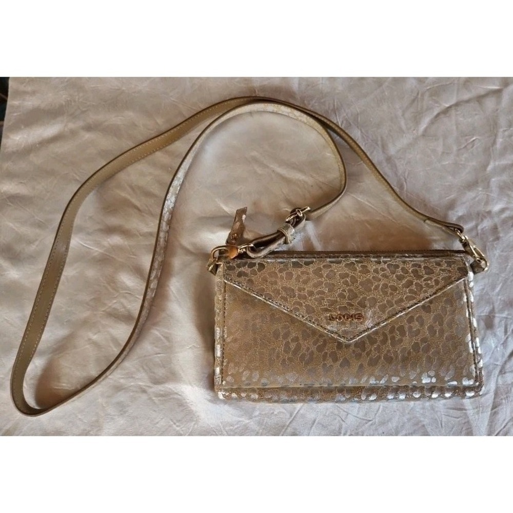 Lodis Wristlet / Crossbody Purse‎ Silver & Tan Leopard Animal print